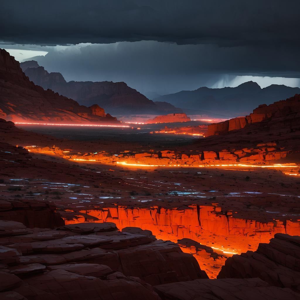 Futuristic Glimpse of Red Rock Canyon