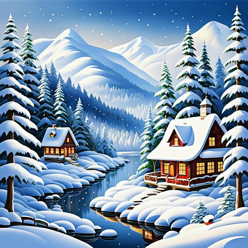 Winter Wonderland: Snowy Forest Painting