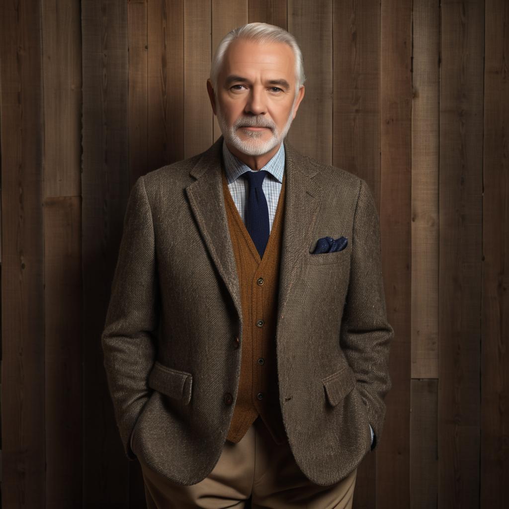 Timeless Elegance: Older Man in Tweed