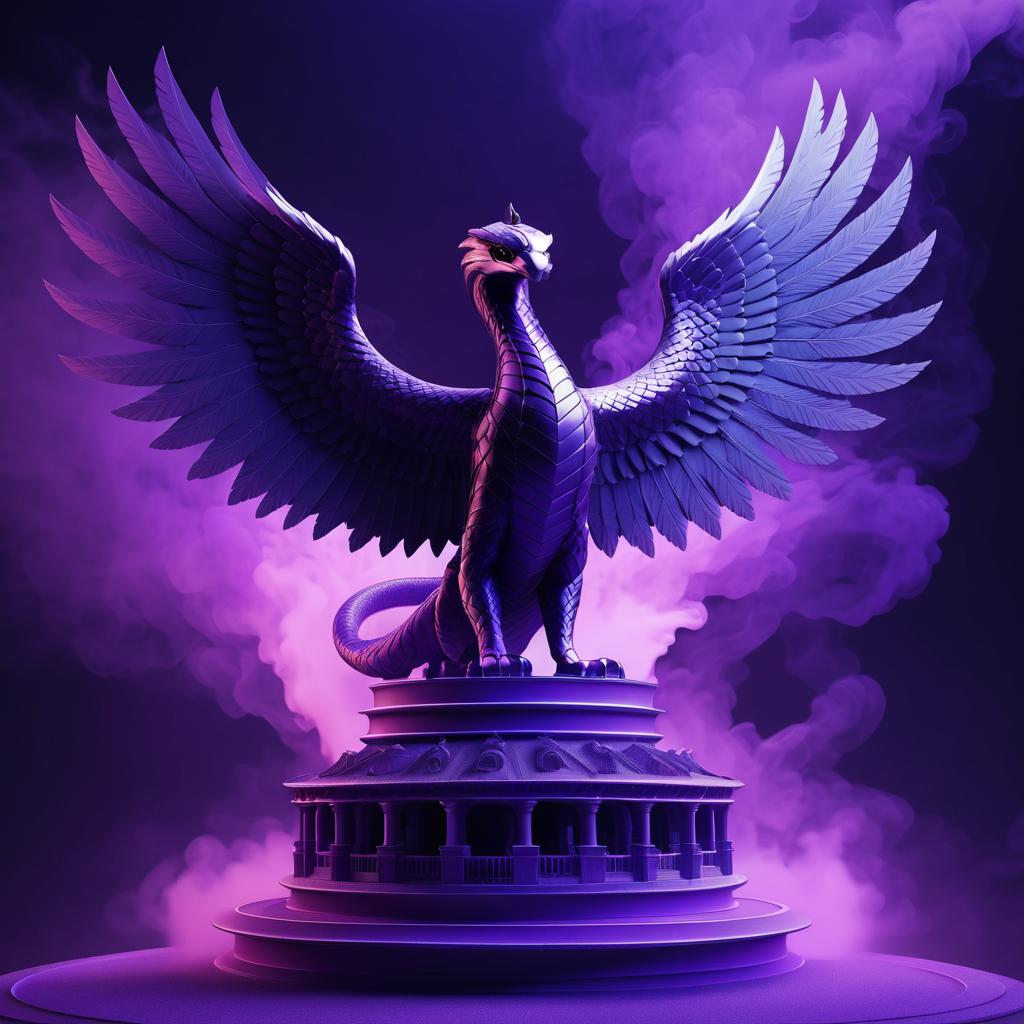 Majestic Cobra Statue in Violet Glow