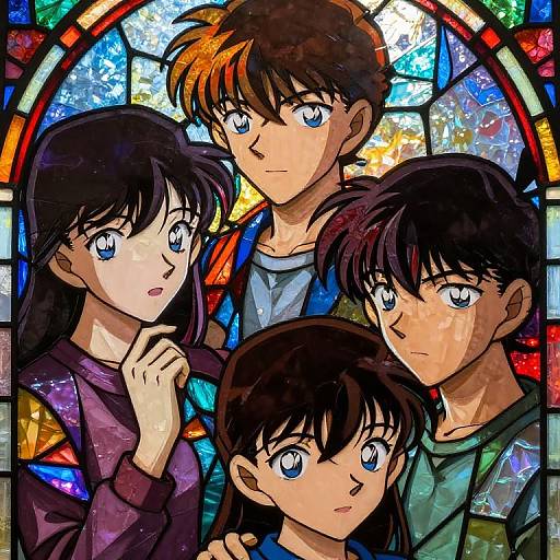 Stained Glass Anime Art Close-Up