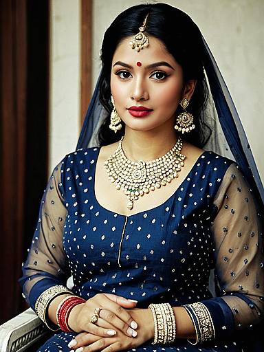 Realistic Bridal Salwar Kameez Portrait