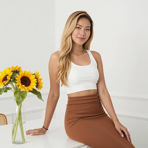 Stylish Asian Woman in Modern Interior