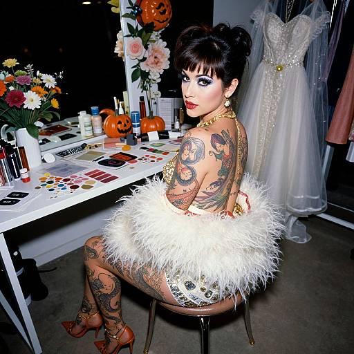 1990s Fashion Portrait with Tattoos