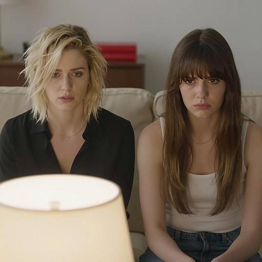 Two Women Relaxing on a Couch