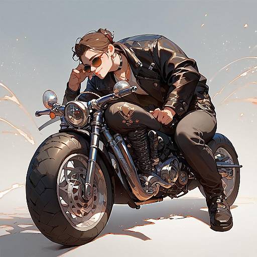 Anime-Inspired Shrek on a Motorcycle