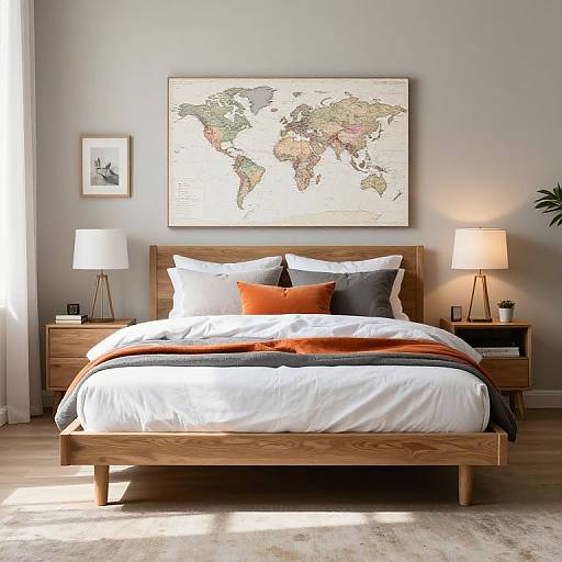 Cozy Wooden Platform Bedroom Decor