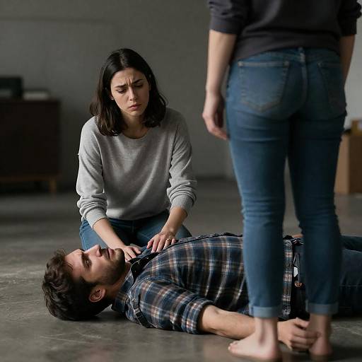 Emotionally Charged Scene in Dim Light