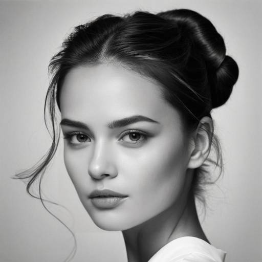Elegant Woman Portrait in Black and White