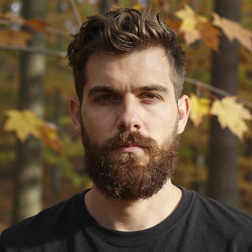 Hipster Beard Portrait in Autumn Light