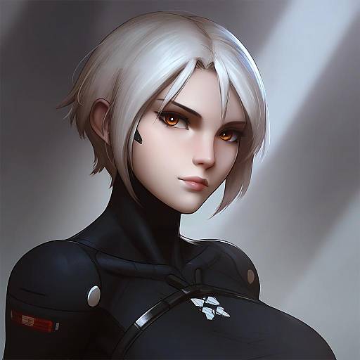 Illustration of Ariane yeong, signalis in the style of Tarakanovich