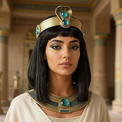 Realistic Cleopatra in Egyptian Palace