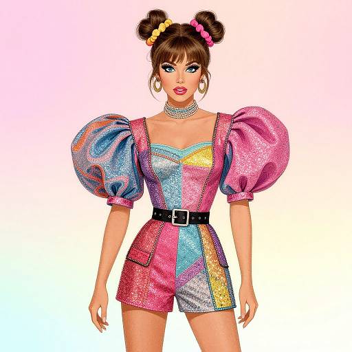 80s Style Jeanie Bueller Fashion Illustration