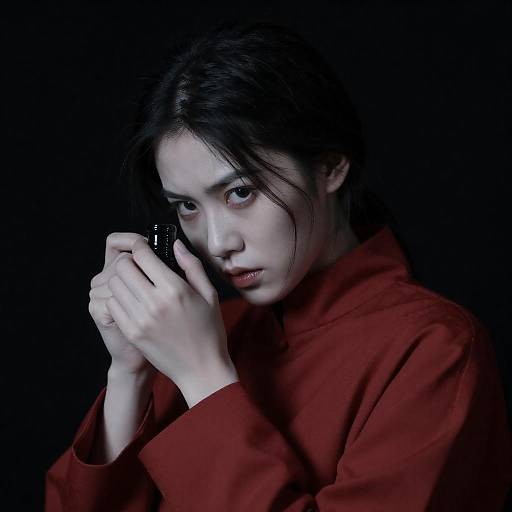 Intense Portrait of a Woman in Red