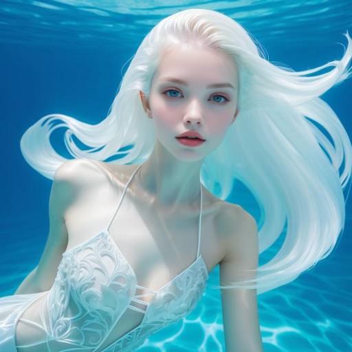 Underwater Fashion Muse with Dolphin