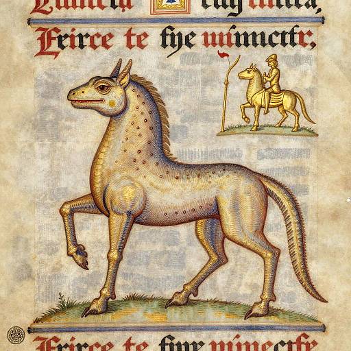 Medieval Surreal Lizard Centaur Illustration