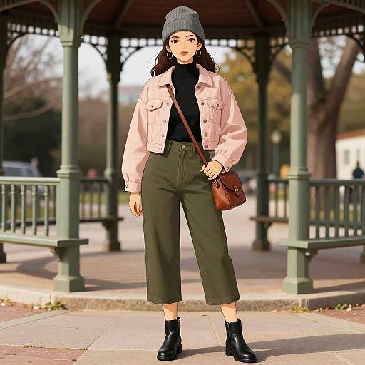 Stocky Woman in Urban One Piece Style