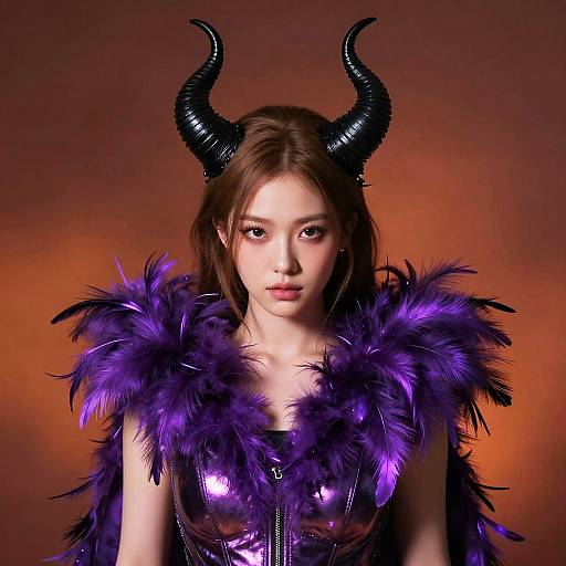 Digital Portrait of Woman with Horns