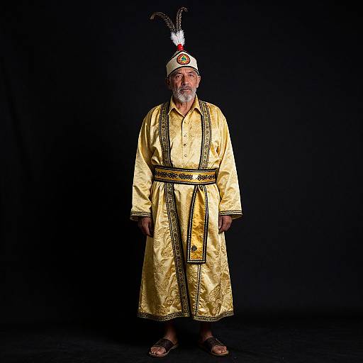 Elderly Man in Ornate Traditional Attire