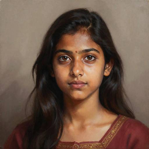 Portrait of Indian Woman with Brown Eyes