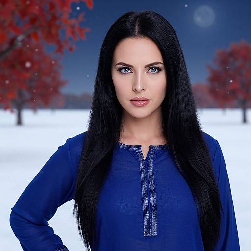 Graceful German Woman in Blue Salwar Kameez