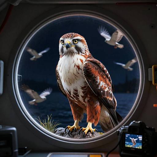 Red-tailed Hawk at Abyssal Research Outpost