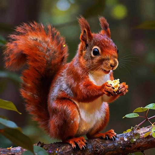 Neon Squirrel in Enchanted Forest