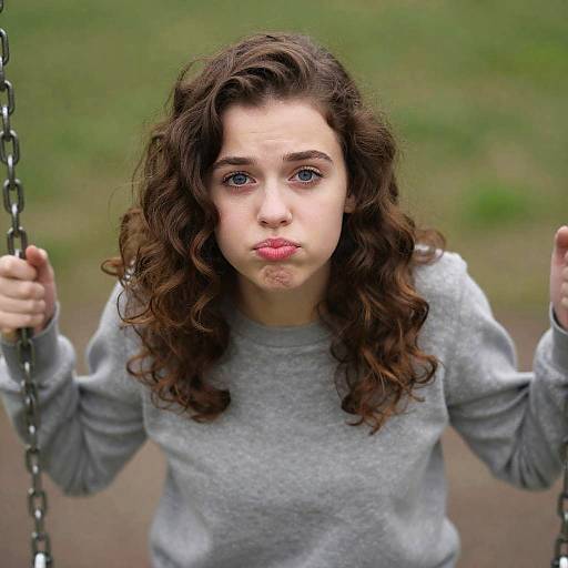 Portrait of a Young Woman on a Swing