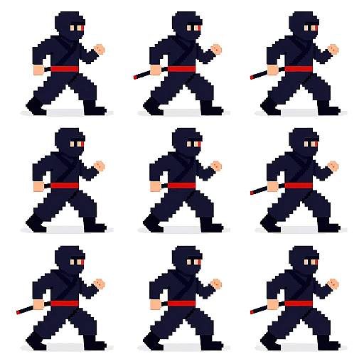 Pixel Art Ninja Stealth Animation
