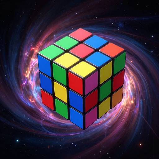 Surreal 3D Cosmic Rubik's Cube