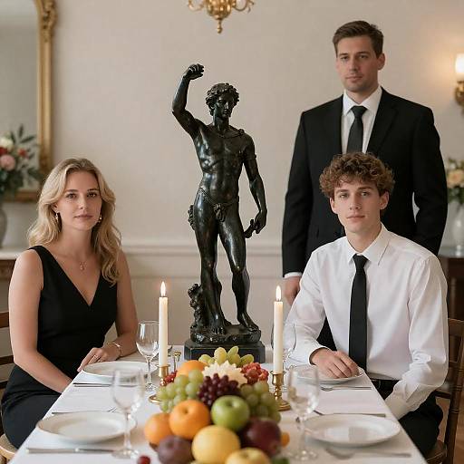Candlelit Formal Dinner with Statue