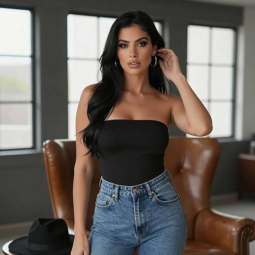 Stylish Woman in Chic Indoor Setting