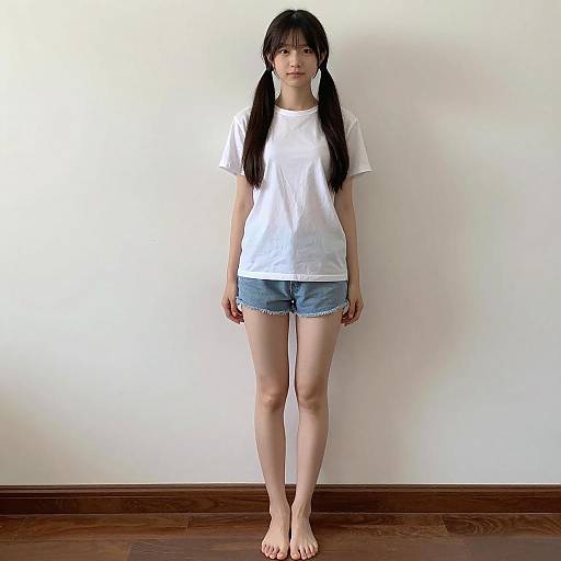 Casual Girl in Standing Split Pose
