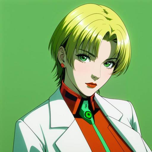 Illustration of Akagi ritsuko, neon genesis evangelion in the style of Pataneet