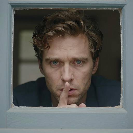 Intense Portrait Through a Window Frame