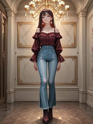 Casual Chic Woman in Dusty Rose Blouse