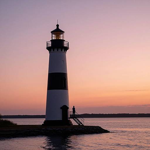 Serene Sunset at Children's Harbor Lighthouse