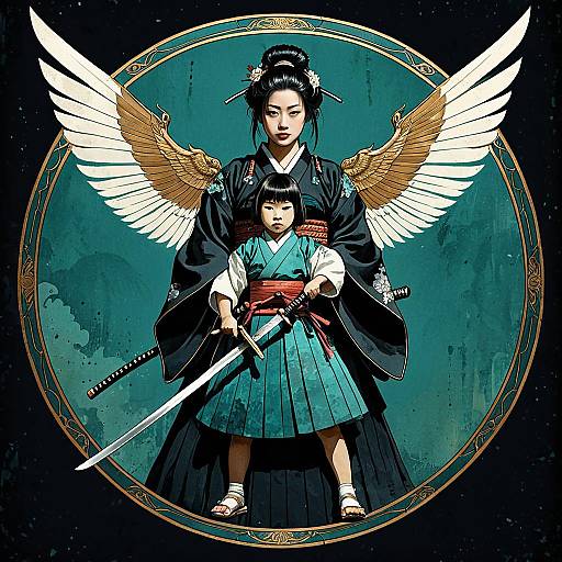 Retro Hairstyles Samurai Protecting Hidden Child