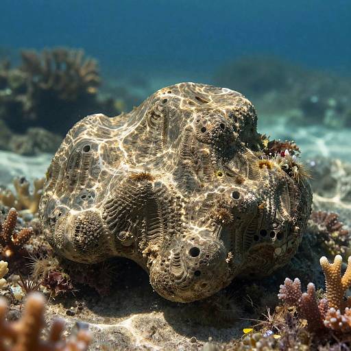 Hyperrealistic Underwater Coral Reef Fossil