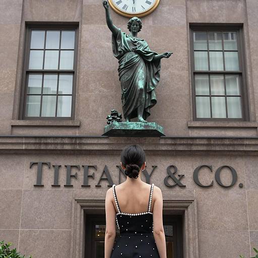 Elegant Woman in Front of Tiffany & Co.