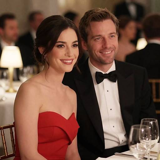 Smiling Couple at a Formal Event