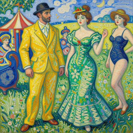 Seurat-Inspired Pointillism Circus Scene