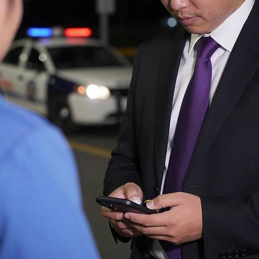Night Scene: Man in Suit with Badge