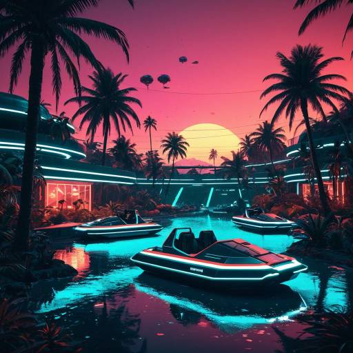 Surreal Sci-Fi Tropical Oasis Render Surreal Sci-Fi Tropical Oasis Render