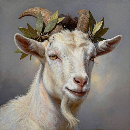 Messi Goat Head with Laurel Crown