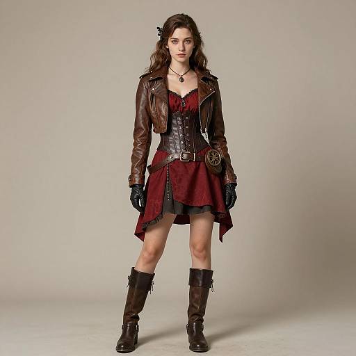 Photorealistic Steampunk Girl Costume Portrait