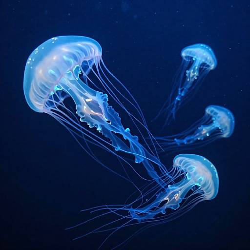 Ethereal Bioluminescent Jellyfish Symphony
