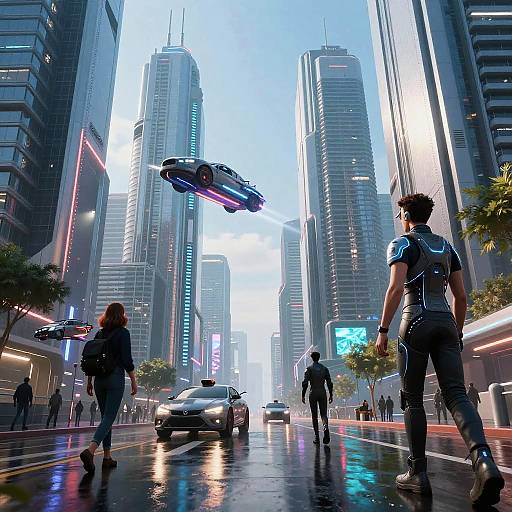 Cyberpunk Futuristic Cityscape