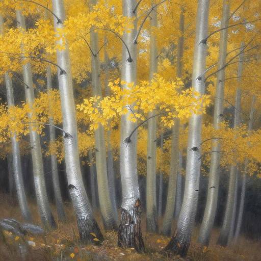 Silver Aspen in Mystical Forest