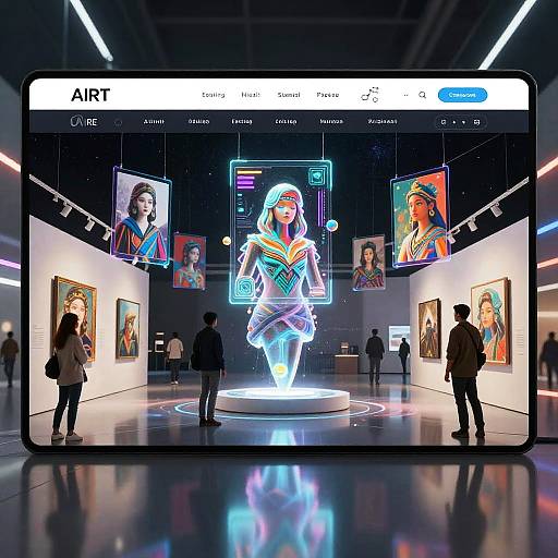 Futuristic AI Art Gallery Concept